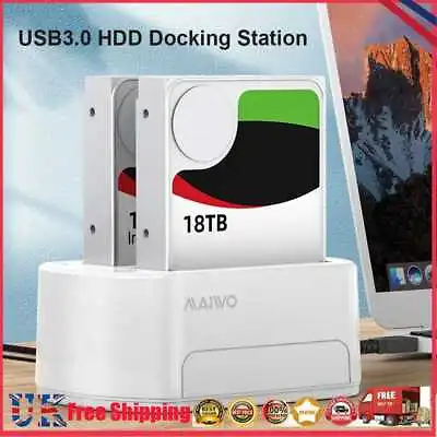 £32.02 • Buy MAIWO USB3.0 Dual Bay HDD Clone Dock Station Computer Hard Disk Drive Enclosure 