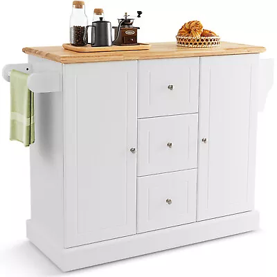 Large Mobile Kitchen Island Cart Kitchen Island On Hidden Wheels Countertop • $395.95