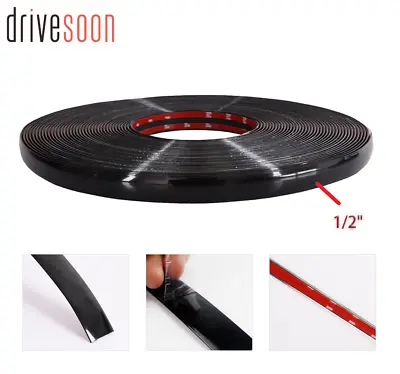 10FT 1/2'' Black Molding Trim Strip For Car/Truck Window Door Bumper Body Side • $7.99