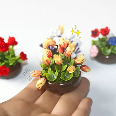  1/12 DollHouse Miniature Flowers Vase Bonsai Plants Pot Furniture Accessories • $6.63