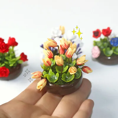 Dollhouse 1/12 Scale Miniatures Flowers Vase Plants Doll House Accessories • $7.99