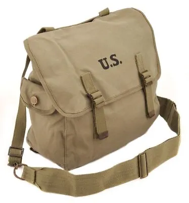 U.S. WW2 M1936 Musette Bag With Shoulder Strap Dark OD Marked JT&L 1944 • $34.99