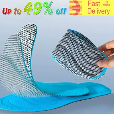 5D Memory Foam Orthopaedic Massage Insoles For Shoes Women Men Sports UK • £2.97