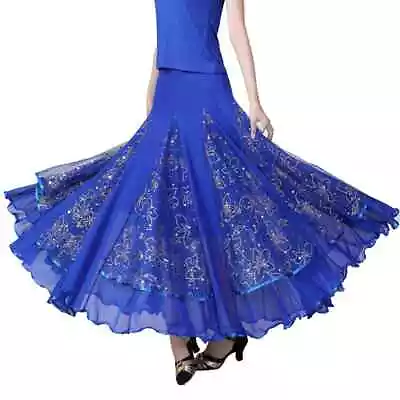 Mesh Skirt Ballroom Dance Modern Dance Practice Large Swing Skirt Square Dance • $49.94