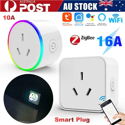 10/16A Tuya WiFi/Zigbee Smart Plug Outlet RGB Power Socket For Alexa Google Home • $20.97