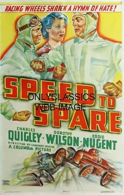 1937 Speed To Spare 11x17 Movie Poster Vintage Auto Racing Indy 500 Car Graphics • $16.96