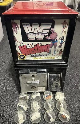 Vintage Working Quarter Machine With 12 WWF Stickers (No Key & Needs A New Lock) • $400