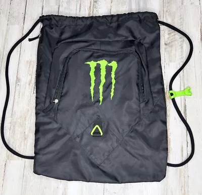 Monster Energy Drink Cinch Drawstring Backpack Bag Carry-on Athletic Gym Bag • $26.88