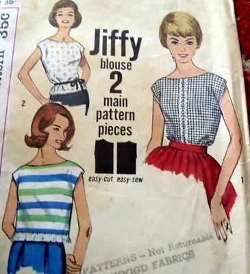 *LOVELY VTG 1960s BLOUSE Sewing Pattern 16/36 • $6.99