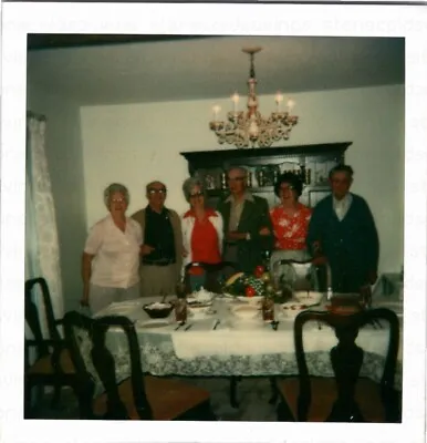 Vintage Found Photo - 1980s - Big Family Dinner Party Event Christmas Polaroid • $7.99