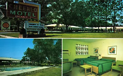 O.P. DeLoach Cheerio Motel Interior Exterior Pool Furniture Sign Vtg Postcard • $17.70