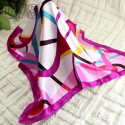 Vintage Elegant Designs Silk Satin Feel Ladies Small Square Head / Neck Scarf 78 • $4.49