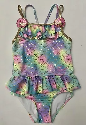 Betsey Johnson Girls Swimsuit Mermaid Swim Multicolor Size 6 NEW FREE SHIPPING • $18.99