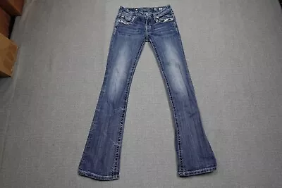 Miss Me Jeans Women 28x34 Blue Bootcut Signature Rise Dark Wash Western Cowgirl • $34.97