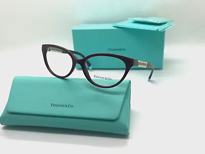 Tiffany & Co Eyeglasses Frames TF 2226 8353 SOLID BURGUNDY 52-16-140MM Italy NIB • $171.23