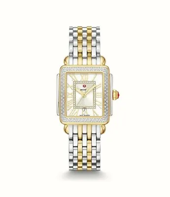 New Michele Deco Madison Mid Two-Tone Diamond Watch MWW06G000002 • $2026.79