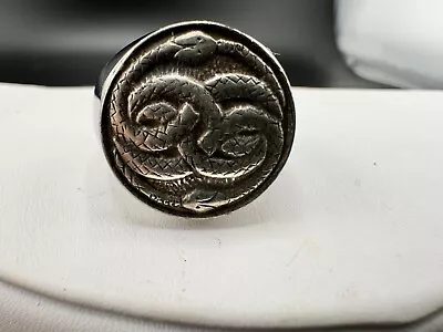 Auryn Neverending Story Snake Ring Bague Signet Silver Sz 11.5 • $52.50