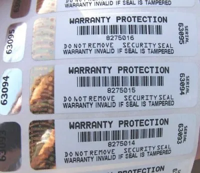 £45 • Buy Warranty Void Security Labels Hologram Tamper Evident Stickers X 500 & Serials