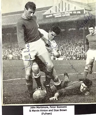£4.99 • Buy Chelsea V Fulham  1960s Rare Signed X4 Peter Bonetti Mortimore Hinton Stan Brown
