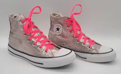 Converse Chuck Taylor Distressed Rose Quartz Metallic Pink Shoes Sz Wm 6 Mn 4 • $9.95