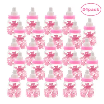 24 PCS Fillable Bottles Sweet Candy Boxes Baby Shower Baptism Party Table Decor • £5.96