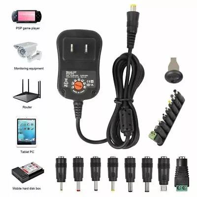 12W Universal AC Adapter Power Supply Cord Charger 3V 4.5V 5V 6V 7.5V 9V 12V US • $14.89