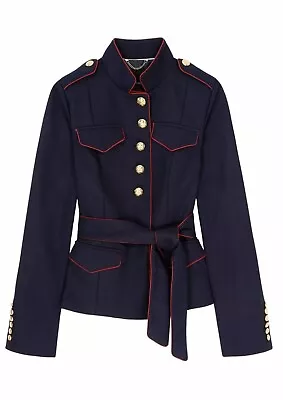 Banana Republic Olivia Palermo Belted Military Jacket XS Small Gold Button • £138.85