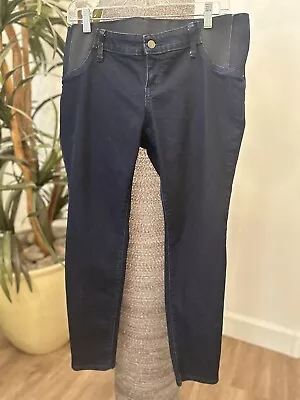 Under Belly Maternity Jeans Ingrid & Isabel Dark Wash Skinny Jegging Straight 10 • $11.99