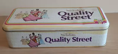 £4 • Buy Vintage 1990s Mackintosh's Quality Street Rectangular Tin Hinged Lid