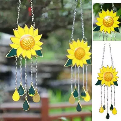 Garden Home Decor Ornament Hanging SunCatcher Wind Chimes Sunflower Suncatcher • £6.13