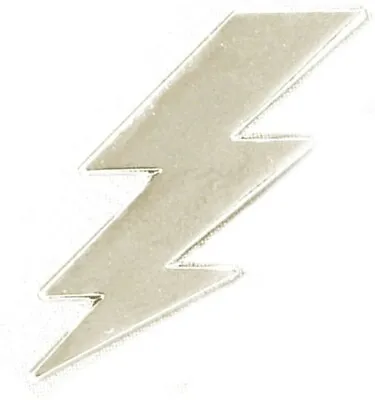 Silver Lightning Bolt Metal Enamel Pin Badge Strike Flash Chrome Finish • £2.94