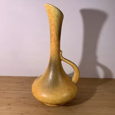 Vintage Haeger USA Pottery Ewer Vase Pitcher Yellow & Orange Glaze ~ 12 H • $25.50