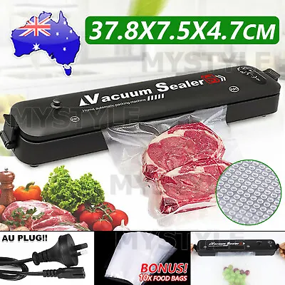 Automatic Vacuum Sealer Food Packing Machine AU Plug With 10PCS Vaccum Food Bags • $18.95