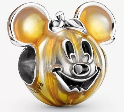 Authentic Pandora Disney Mickey Mouse Pumpkin Charm W/pandora Charm Pouch • $35