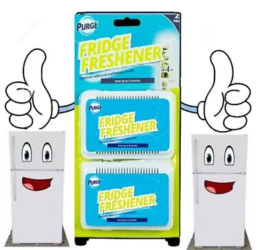 £3.95 • Buy 2pc Fridge Fresh Deodoriser Air Freshener Kitchen Smell Odour Refrigerator Clean