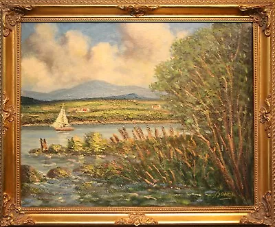 Irish Art Original Oil Painting On Canvas SAILING IN CO ANTRIM By JJ O'NEILL • £175