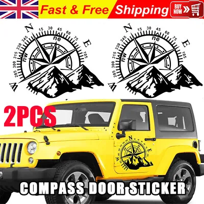 2pcs Motorhome Camper Van Caravan / Stickers/decal/ Graphic / Compass Mountains • £12.99