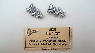 6 Vintage Headlight Ring Screws! Fits Gm Impala Bel Air Corvair Corvette Nova • $8.95