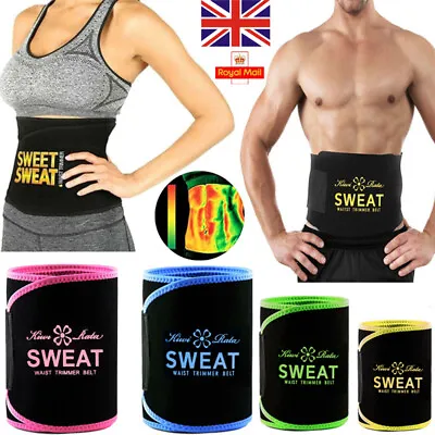 Men Women Tummy Waist Cincher Sweat Sauna Belt Trainer Body Shaper Slimming MFS • £12.79