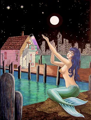 Original Art 15X20 Color Pencil (Mermaid) On Bristol Board • $813.74