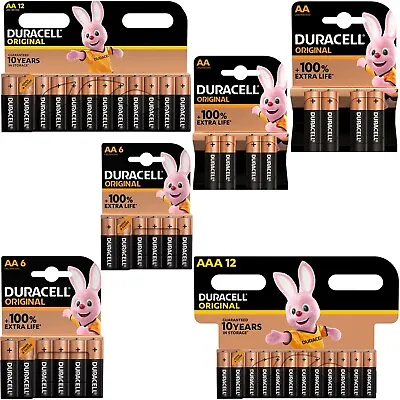 Duracell Original AA AAA Batteries Alkaline Power LR03 LR6 Long Lasting Expiry • £2.49