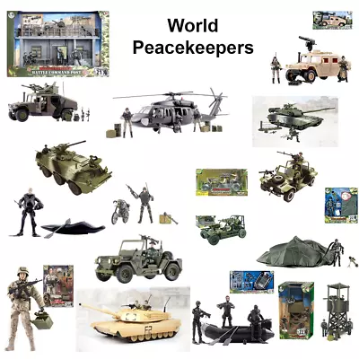 World Peacekeepers Army Military Brand New Toys Helicopter Tank Transport • $23.42