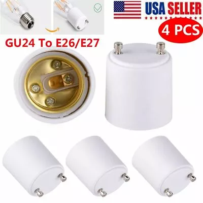 4Pack GU24 To E26/E27 LED Lamp Adapter Standard Bulb Holder Socket Converter US • $7.99