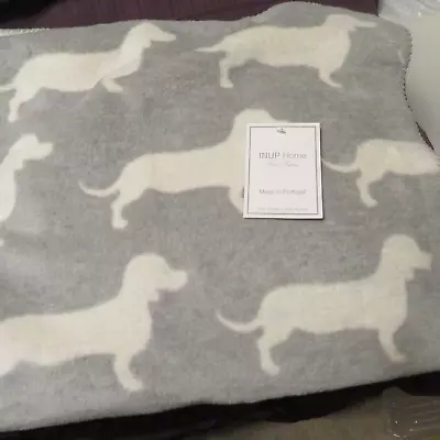 Dachshund Made In Portugal Reversible  Blanket Throw Fine Linens 51 X67  NWT • $49.99