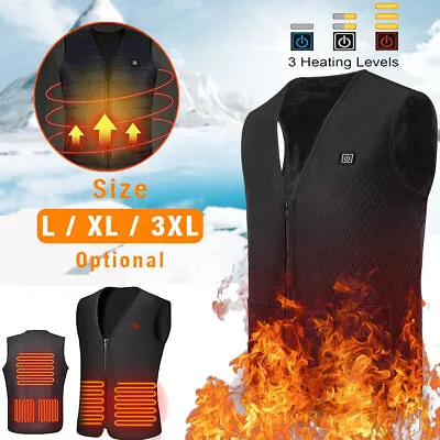 Heated Vest Warm Body Winter Thermal Electric USB Jacket Men Women Heating Coat • $26.99