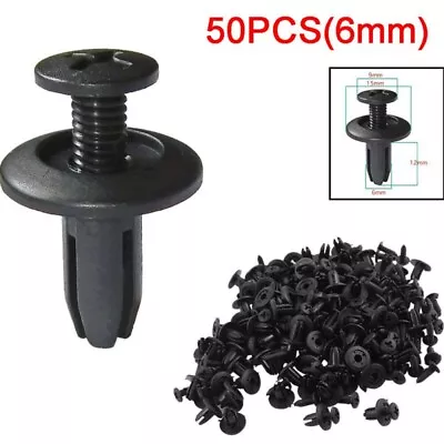 50pcs Car Body 6mm Hole Dia Plastic Rivets Fastener Fender Bumper Push Pin Clip • $6.78