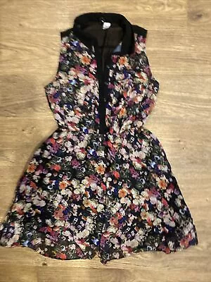H&M Divided Flower Pattern Sleeveless Mini Dress Size 8 • £5