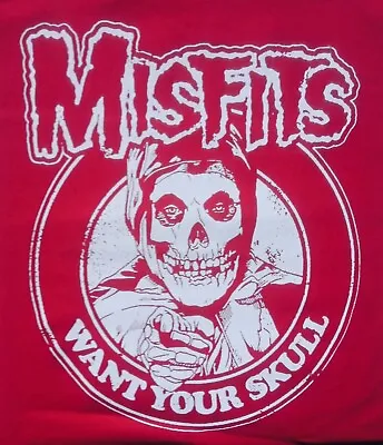 MISFITS Want Your Skull  Big Back Patch RED  Punk Ramones • $9.31