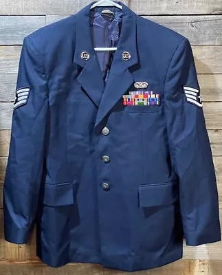 Authentic Military USAF Men’s 40S Dress Blue Coat 45% Wool Free Shipping • $39.99