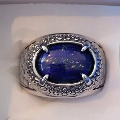 Lapis Lazuli Stainless Steel Men S Ring (Size 12) - 12.10 Ctw. • $19.99